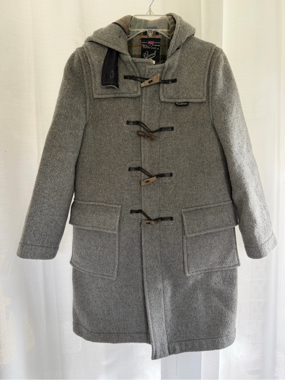 Gloverall Original English Duffle Coat Gray Wool Size US 10 Vintage